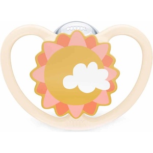 Nuk Силиконова залъгалка NUK - Space, 18-36 м, слънце (10739479) - baby
