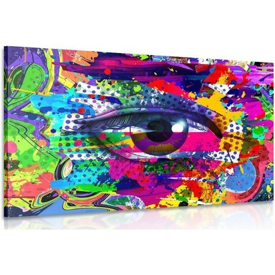 Obraz lidské oko v pop-art stylu - 150x100