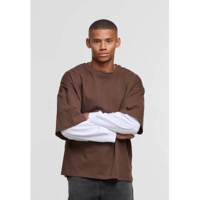 DEF Тениска с дълъг ръкав DEF DOUBLE Longsleeves chocolatebrown/brightwhite XXLUB-DFLS029-21368 - Черен, размер L