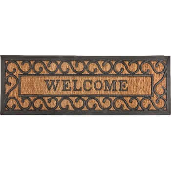 ESSCHERT DESIGN BEST FOR BOOTS s kokosovým vláknem a nápisem Welcome černá s přírodní 75 x 25 cm