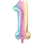 Party Deco Фолиев Балон Цифри Пастелна Дъга 86 см - 1 (fb1m-1-000p)