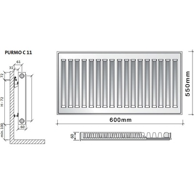 Purmo C11 550 x 600