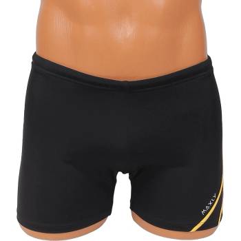 Image 1 of Мъжки бански боксер в черно с жълти ленти