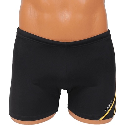 Мъжки бански боксер в черно с жълти ленти