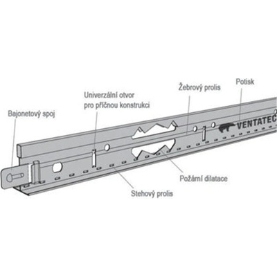 KNAUF AMF hlavní profil Ventatec Click V-PH GK 3600/24/38mm