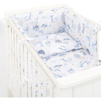 Mamo Tato Mantinel s povlečením 3D sada Bavlna Oceán modrá/bílá 135 x 100 cm – Zbozi.Blesk.cz