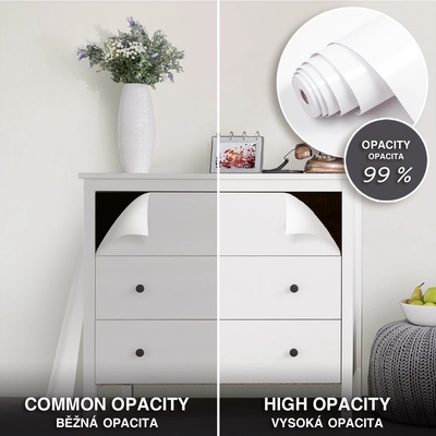 DIMEX ART Бяло самозалепващо фолио с висока покривност - матово, ширина 47 см