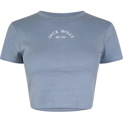Jack Wills Бебешка тениска Jack Wills Cropped Baby Tee Ladies - Periwinkle