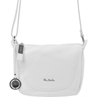 Pierre Cardin Značková středně velká kožená crossbody kabelka no. 21 bílá