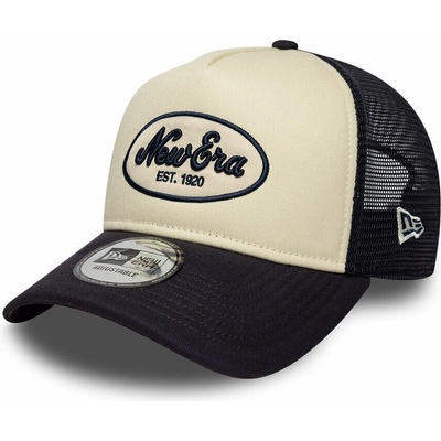 New Era Branded Oval Foam Patch 9FORTY A-Frame Trucker Cream / Navy