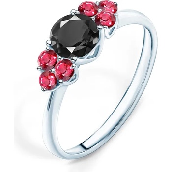 Image 1 of SAVICKI Годежен пръстен Fairytale: бяло злато, черен диамант