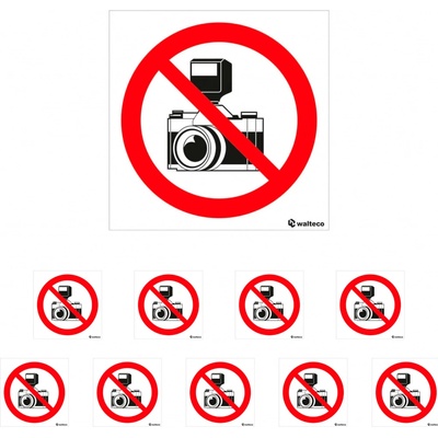Walteco Zákaz fotografování - symbol 90x90mm, samolepka Množství: 10 ks , 20112BP2