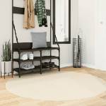 vidaXL Килим HUARTE с къс косъм, мек и миещ се, кремав, Ø 160 см (375049)