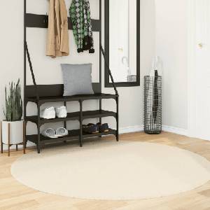 vidaXL Килим HUARTE с къс косъм, мек и миещ се, кремав, Ø 160 см (375049)