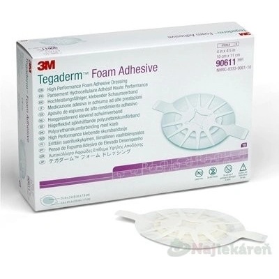 3M TEGADERM Foam Adhesive penové krytie na rany, adhezívne, ovál, 10x11cm 10ks
