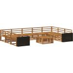 vidaXL Комплект дивани за открито 10 бр. Натурално (3383872)