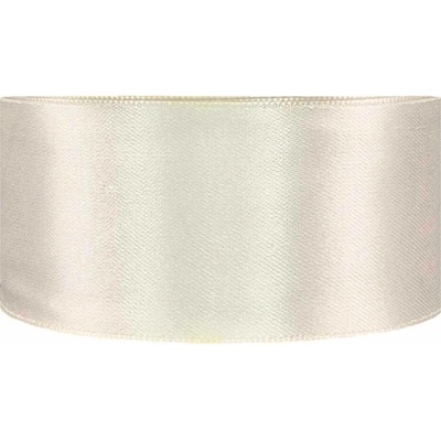 Saténová stuha oboustranná 25m x 38mm alabastrová