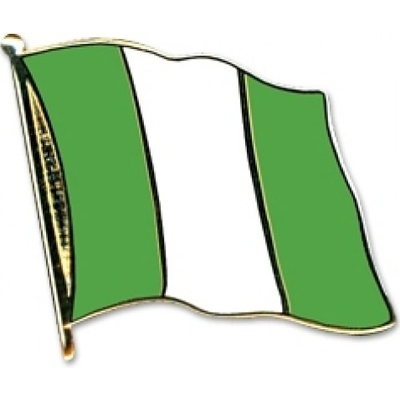 Odznak (pins) 20mm vlajka Nigéria - farebný