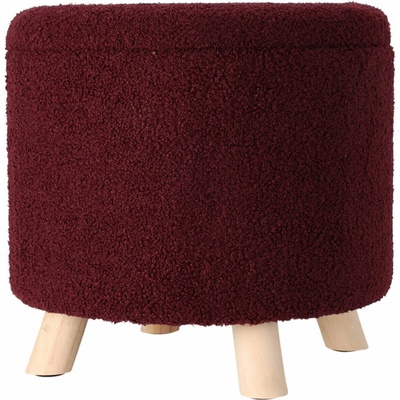 Home Styling Collection Úložný kulatý čalouněný puf TEDDY, 40 × 37 cm, červený