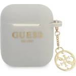 Guess GUA2LSC4EG калъф за AirPods сив, силиконов висулка 4G Collection (GUA2LSC4EG)