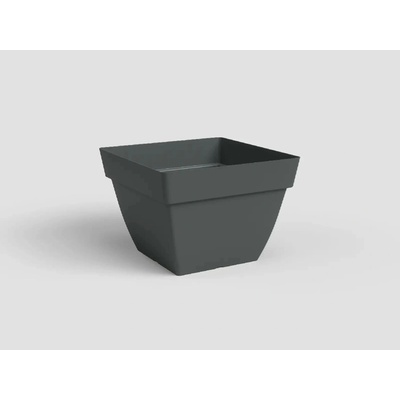 Artevasi Květináč CAPRI čtvercový 35cm plast tm.šedá antracit