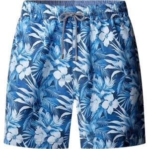Faconnable Бански гащета Façonnable Floral swimming shorts - Blue (Pop Blue)