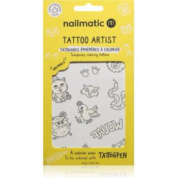 Nailmatic Tattoo Artist Temporary Coloring Tattoos татуировка за деца 3 y+ Animals 9x16, 3 см