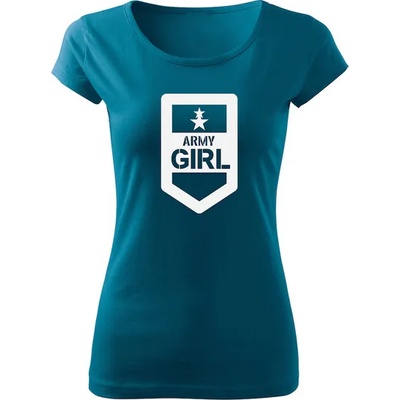 DRAGOWA дамска тениска, Army Girl, петролено синя, 150г/м2 (6494)