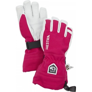 Hestra Детски ръкавици Hestra Kid's Army Leather Heli Ski 5 Finger Gloves - Fuchsia - размер 7 (EU) (202-1167-0515)