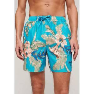 Superdry Бански гащета Superdry Hawaiian Print 17´´ swimming shorts - Blue (Eden Hawaiian Aqua)