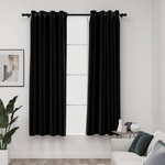 vidaXL Затъмняващи завеси, имитация лен, 2 бр, антрацит, 140x175 см (321160)