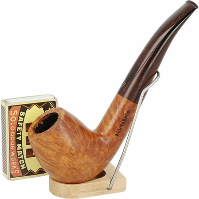 MonteBello Dýmka Bent Billiard hnědá hladká filtr 9mm