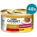 Gourmet Gold Rafinované ragú Duetto s hovězím a kuřecím masem 48 x 85 g