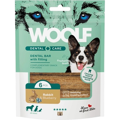 Dental Care WOOLF Bar with Rabbit&Blueberry 108 g/6ks