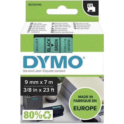 Dymo páska D1 9mm x 7m čierna na zelenej (S0720740)