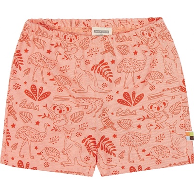 dětské kraťasy Autstralská zvířátka světle oranžová loud + proud