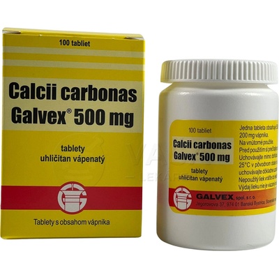 Calcii carbonas Galvex 500 mg tbl.100 x 500 mg