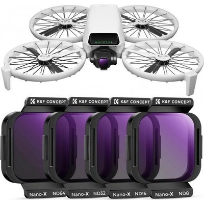 K&F Concept DJI Flip filter 4ks (ND8+ND16+ND32+ND64), antireflexný zelený povlak na jednej strane 39136