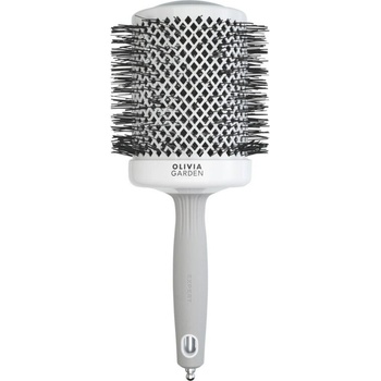 Olivia Garden Expert Blowout Shine Round Brush White & Grey 80 mm