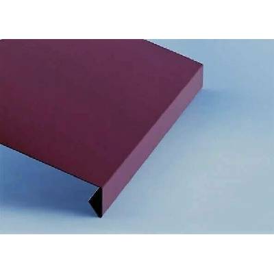 Parapet venkovní r.š.167mm - pozink Lakovaný RAL 3005 červená vínová s folií dl.2m
