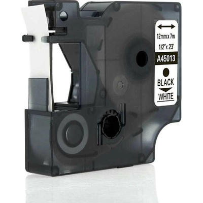 Kompatibilní páska Dymo 45013, S0720530, 12mm x 7m černý tisk / bílý podklad – Sleviste.cz