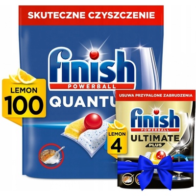 Finish Quantum Kapsle do myčky nádobí Lemon 100 ks + Dárek
