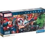 Clementoni Панорамен пъзел Clementoni от 1000 части - Героите на Marvel в действие (39877)