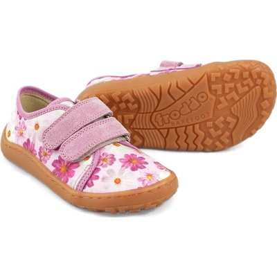 Froddo detské tenisky Barefoot Canvas Flowers Pink