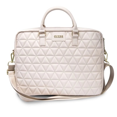 GUESS Чанта за лаптоп Guess UpTown Bag 15 inch, Бежов (GUCB15QLPK)