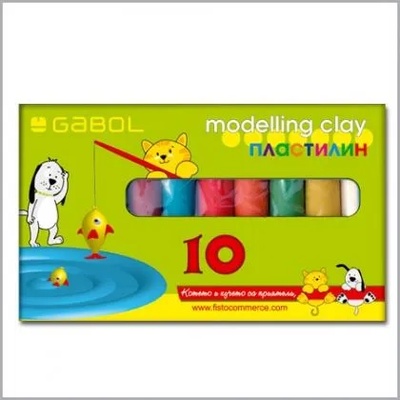 Gabol - Творчески комплект с пластилин - 10 цвята (9636)