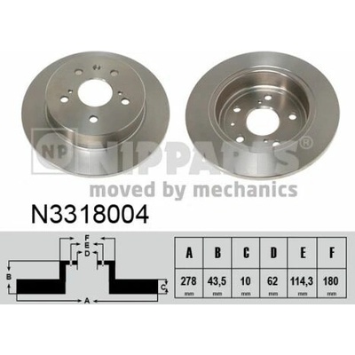 NIPPARTS Brzdový kotouč N3318004