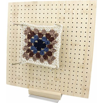 Pro Háčkování Vypínací podložka na čtverce dřevěná 29 x 29 cm přírodní