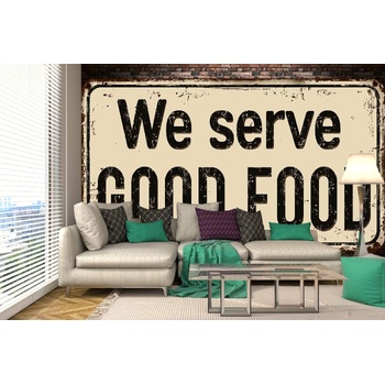 DIMEX ART s. r. o Самозалепваща се флизелинова фототапета табела - вкусна храна 375 x 250 см