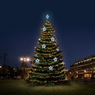 DecoLED LED svetelná sada na stromy vysoké 12-14m teplá biela s ľadovo bielymi dekormi 8EFD13